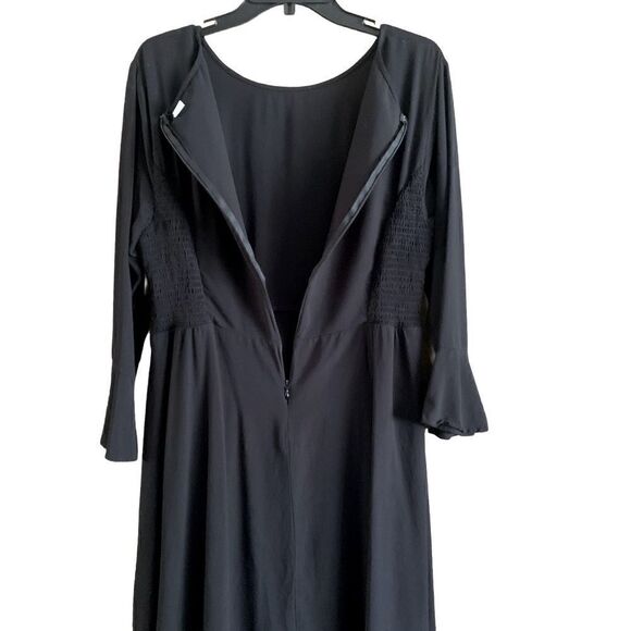 Old Navy Black Long Sleeve Fit & Flare Midi Dress Size XL - Picture 10 of 12